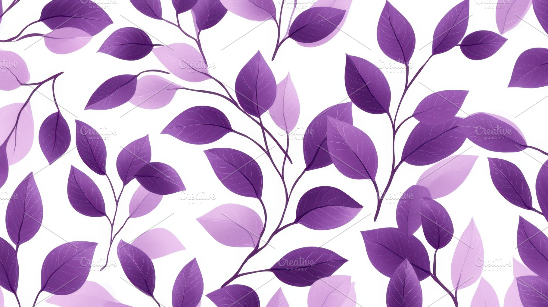 Purple leaf pattern on white, a Photo by Beautiful things