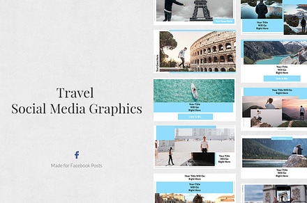 Travel Facebook Posts, a Social Media Template by Social Corner Graphics