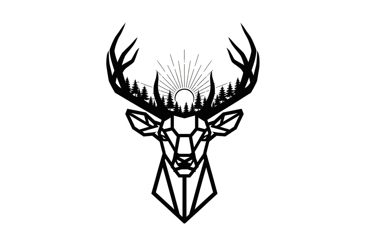 Artistic Geometric Deer Head Bundle, an Illustration by yasushie (Photo 21 of 31)