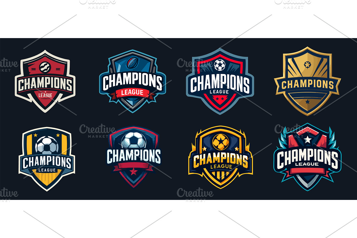 Champions shield emblem set, an Object Illustration by Stock-Smart-Start