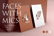 Line Art Vector Potraits with Mics, a Person Illustration by Lana Sham (Thumbnail 1 of 8)
