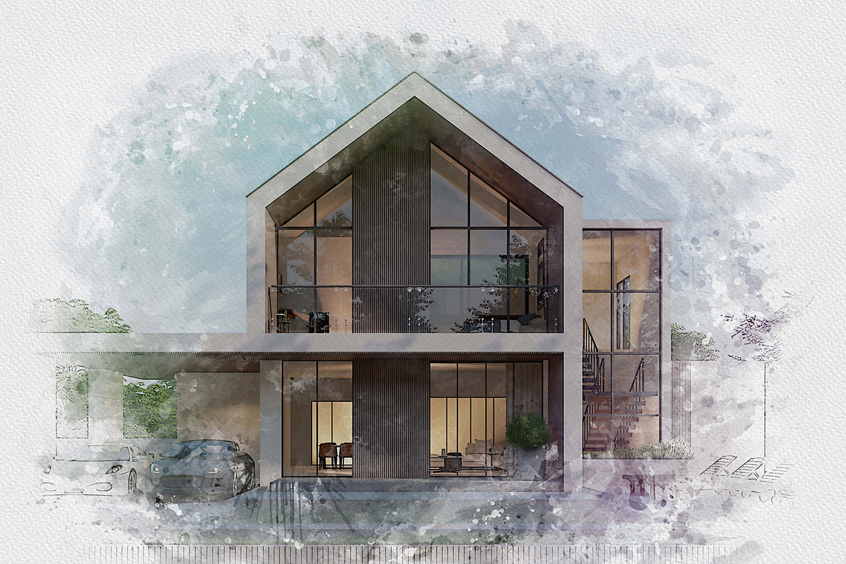 Exterior Watercolor Effect Bundle, an Action Add-On by MRI STUDIO (Photo 16 of 24)