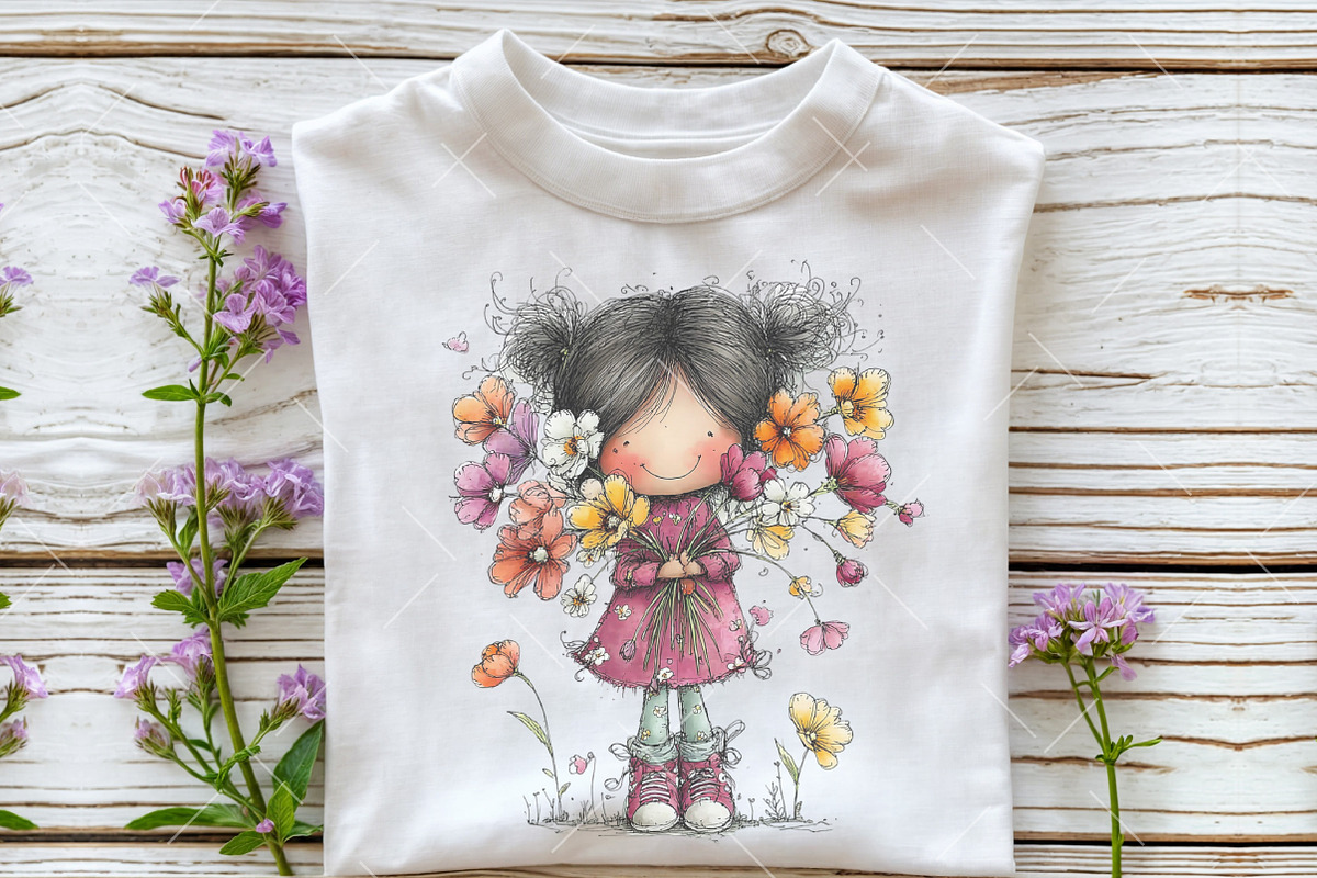 Whimsical Spring Girl Clipart, an Illustration by OK Design (Photo 6 of 6)