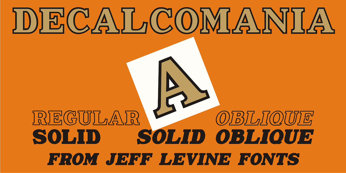 Decalcomania JNL, a Serif Font by Jeff Levine Fonts
