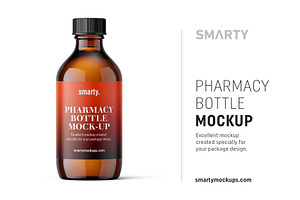 Amber Pharmacy Bottle Mockup 150ml