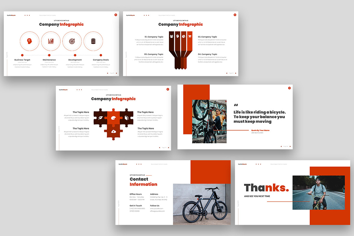 Cyclist Bicycle Google Slides, a Presentation Template by kerismaker (Photo 6 of 6)