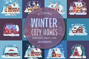 Winter Cozy House Collection, an Illustration by Alex Krugli (Thumbnail 1 of 11)