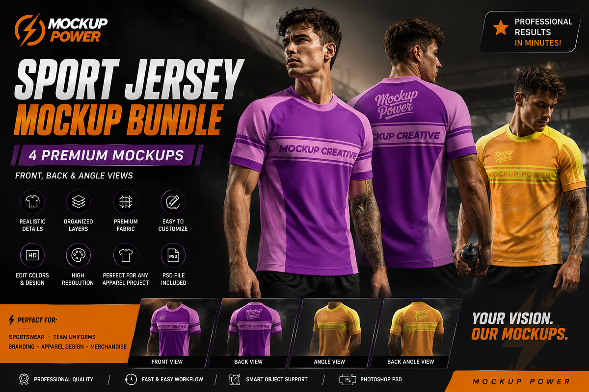 Premium Sports T-Shirt Short Mockup, a Shirt Mockup by Mockup Power (Photo 2 of 4)