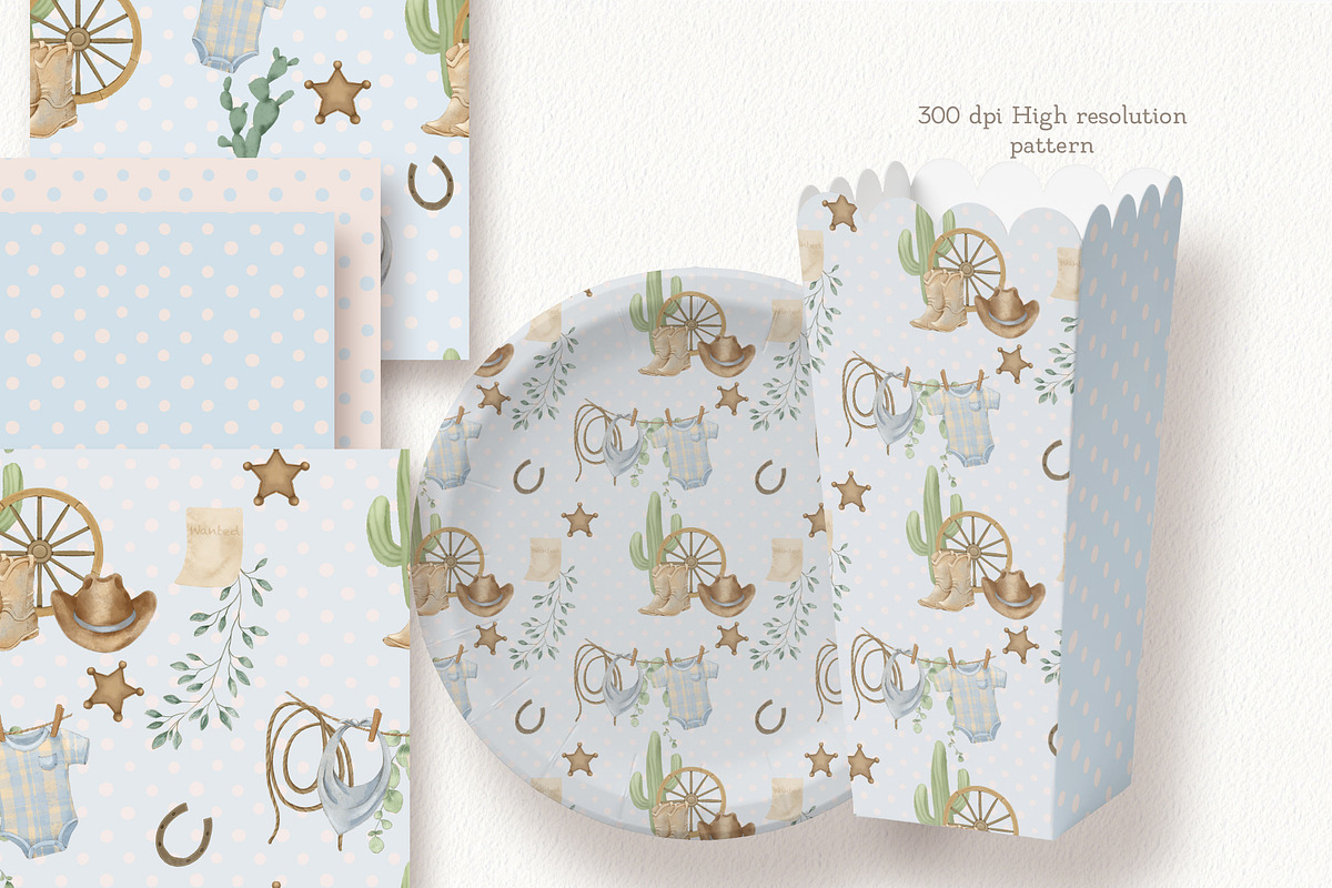 Wild West Baby Cowboy Set, a Work Illustration by AlenaVlasko stock Market (Photo 3 of 7)