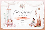 Boho Wedding Illustrations, an Illustration by Aquarellina (Thumbnail 1 of 28)