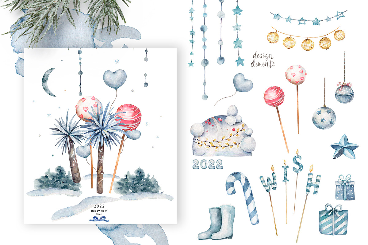 Cute Tiger and Christmas Watercolor, an Animal Illustration by Ann Art Houze (Photo 8 of 11)