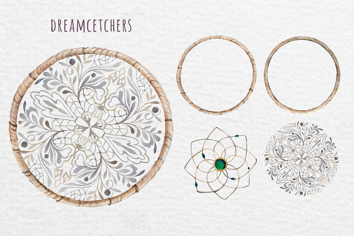 Boho style Dreamcatchers & teepee, an Illustration by Peace ART (Photo 3 of 5)