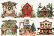 Western Cowboy Christmas Clipart, an Illustration by NadiaTheronArt (Thumbnail 3 of 5)