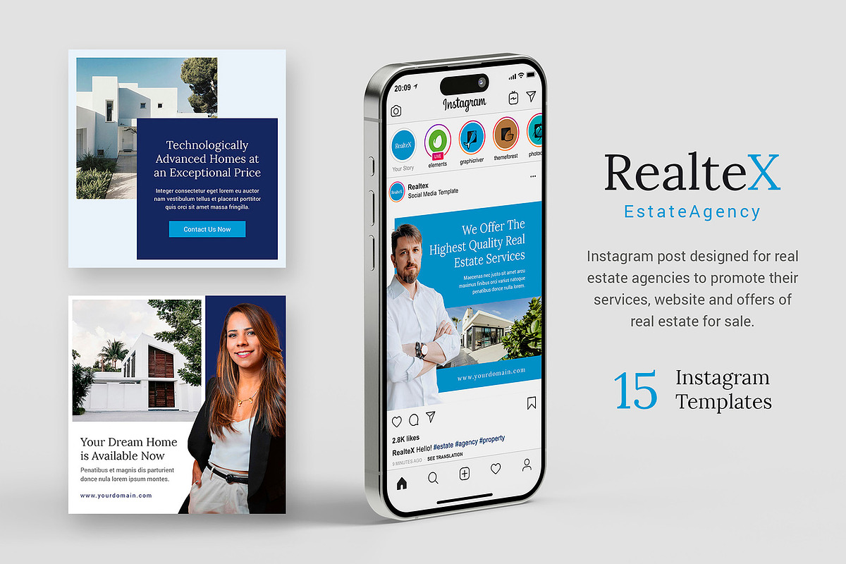 Real Estate Instagram Templates, a Social Media Template by artbart (Photo 4 of 6)