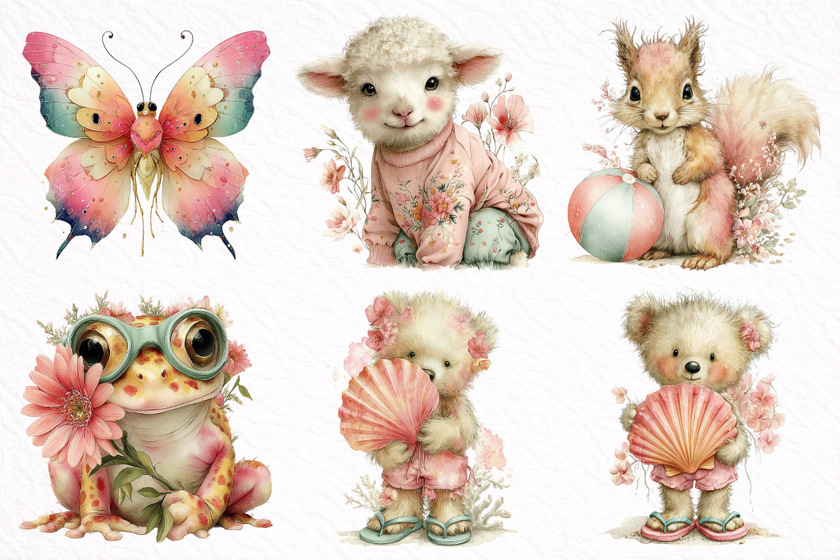 Summer Watercolor Clipart PNG, an Illustration by DreamArtGraphic (Photo 6 of 8)