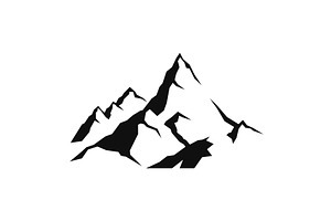 Silhouette Mountain on White, an Illustration by in8finity