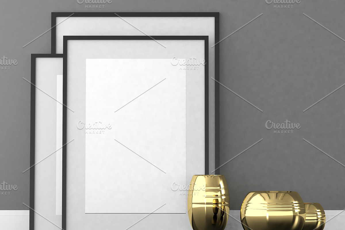 Mock up poster in a square frame, a Print Template by Olesya Morokhovets (Photo 3 of 3)