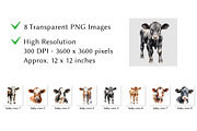 Baby Cow Watercolor Clipart, an Animal Illustration by milkghost (Thumbnail 2 of 2)