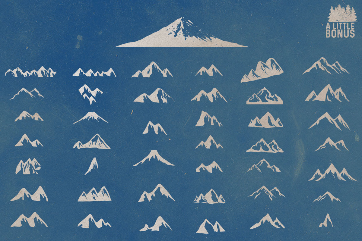 Vector Mountain Silhouettes, an Object Graphic by Roman Paslavsky (Photo 2 of 6)