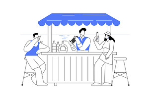 Beach bar isolated cartoon vector, a Person Illustration by Visual Generation
