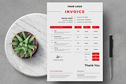 Red Invoice Template, a Stationery Template by MightyDesign (Thumbnail 1 of 8)