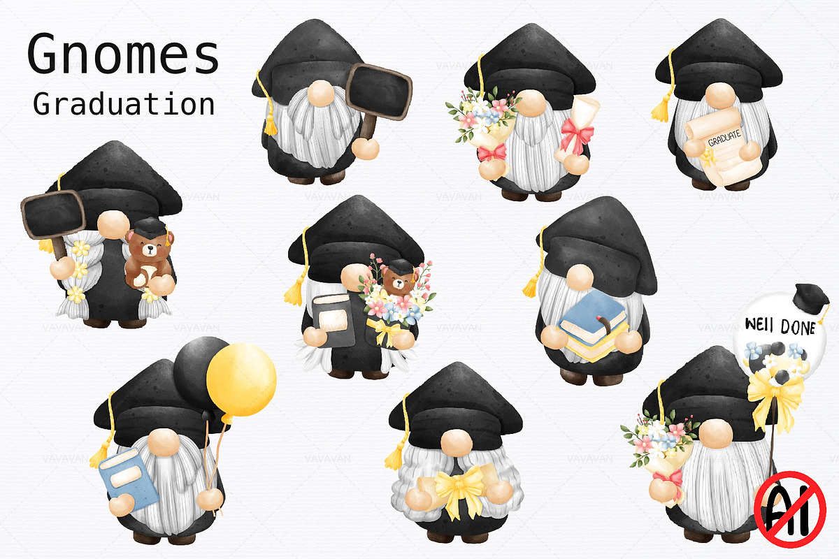 Congrats graduations watercolor, an Education Illustration by Vavavan Artwork (Photo 2 of 3)