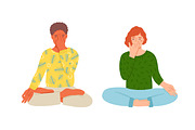People do pranayama breath practise, a Healthcare Illustration by Good Studio (Thumbnail 4 of 7)