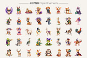 Watercolor Mardi Gras Animal Clipart, an Animal Illustration by Artnoy (Thumbnail 2 of 8)
