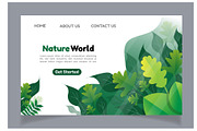 Nature leaves landing background, an Object Illustration by foxndeer (Thumbnail 4 of 4)