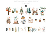 watercolor woodland animal clipart, an Animal Illustration by Pink Studio Art (Thumbnail 10 of 14)