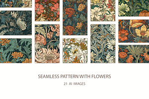Seamless pattern with flowers