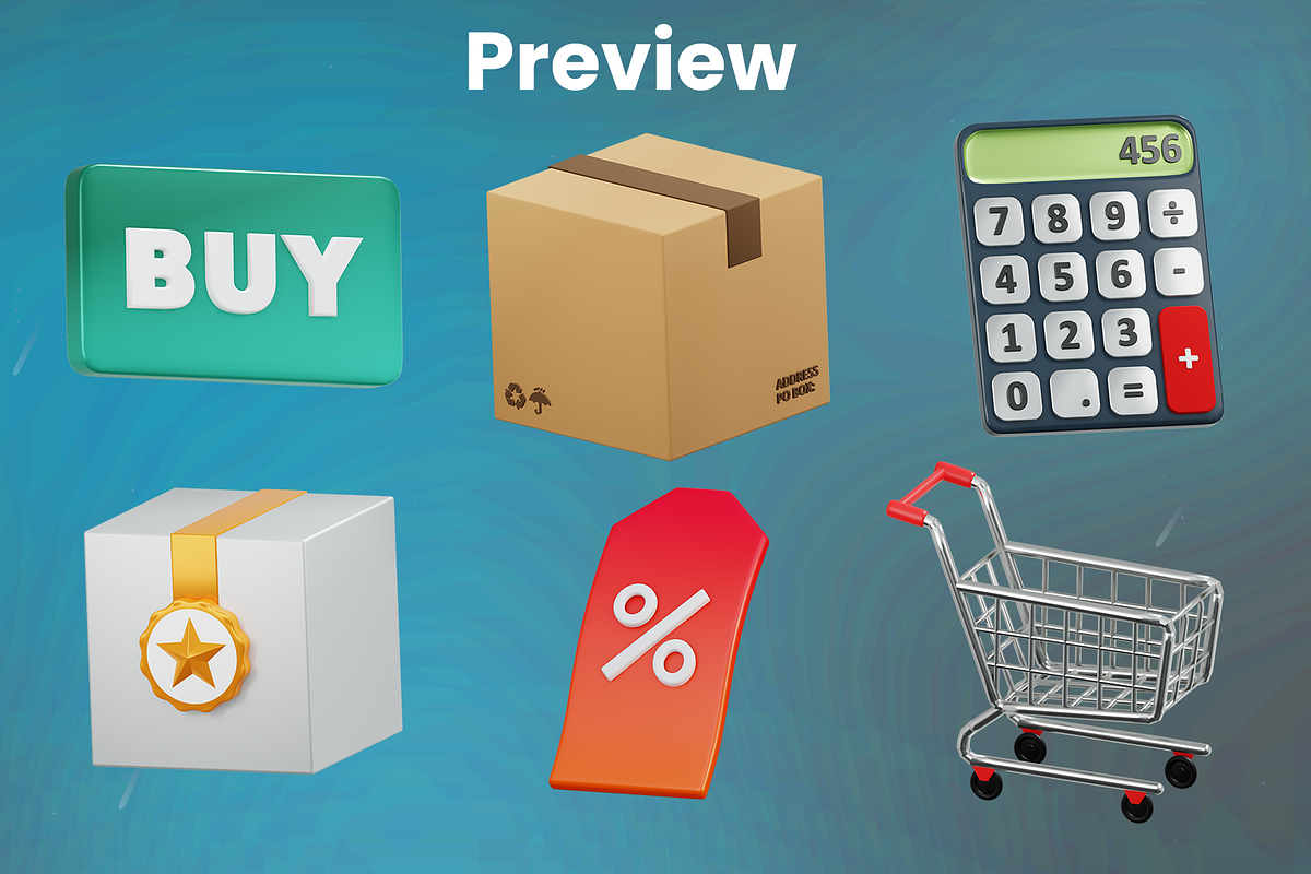 19 E-Commerce & Shopping 3D Icon Set, an Object 3D Model by MRSL (Photo 4 of 5)