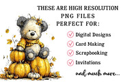 Autumn Teddy Bear Clipart Set, an Illustration by OK Design (Thumbnail 5 of 6)