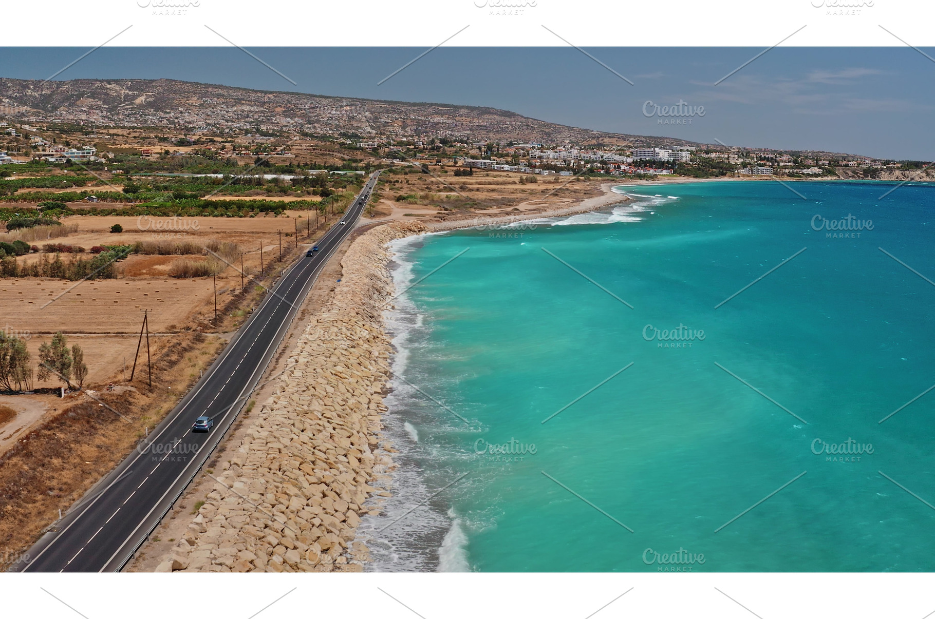 Cyprus coast with turquoise sea and, a Nature Photo by Goinyk