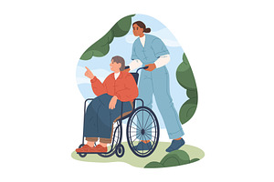 Cure at nursing home or retirement, a Healthcare Illustration by Elegant Solution