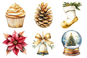 Watercolor Elegant Christmas Clipart, an Illustration by Daily.Designs (Thumbnail 3 of 5)