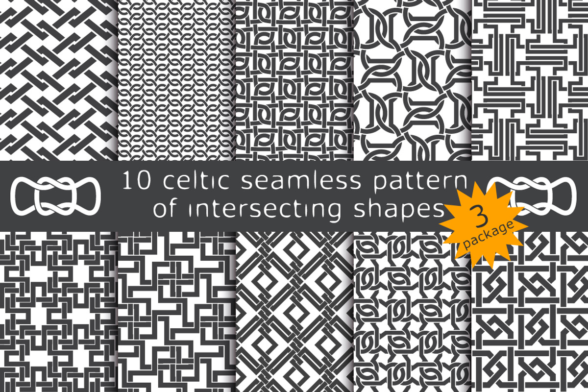 10 celtic patterns. Package 3, a Pattern Graphic by Guten Tag Vector