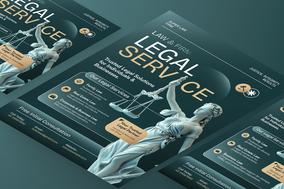 Law Firm and Legal Service Flyer Set, a Flyer Template by Annora Studio (Photo 5 of 6)