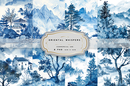 Oriental Whispers Watercolor Bundle