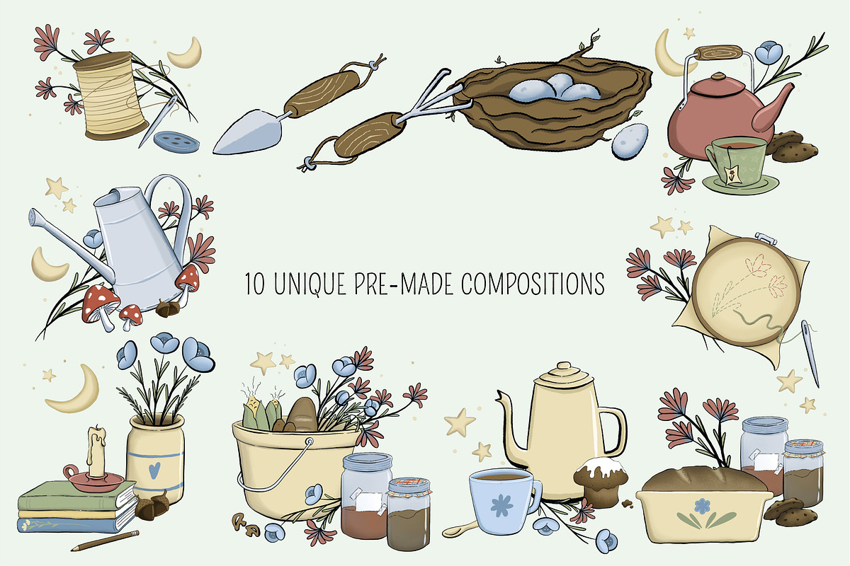 Cottage Life Illustration Set, an Object Illustration by Lena Elizer Art + Design (Photo 3 of 4)