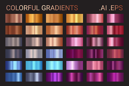 COLORFUL GRADIENTS Vector .AI .EPS, a Gradient Add-On by Juksy