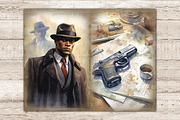 Detective Junk Journal Kit, a Person Illustration by GlamArtZhanna (Thumbnail 4 of 9)