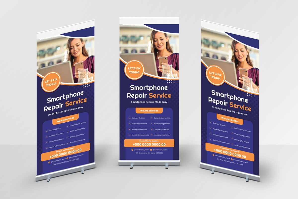 Smartphone Repair Roll Up Banner, a Print Template by Annora Studio (Photo 5 of 5)