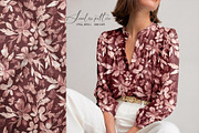 Blush Blossom Watercolor Flora Print, a Pattern Graphic by SirenaArt (Thumbnail 2 of 16)
