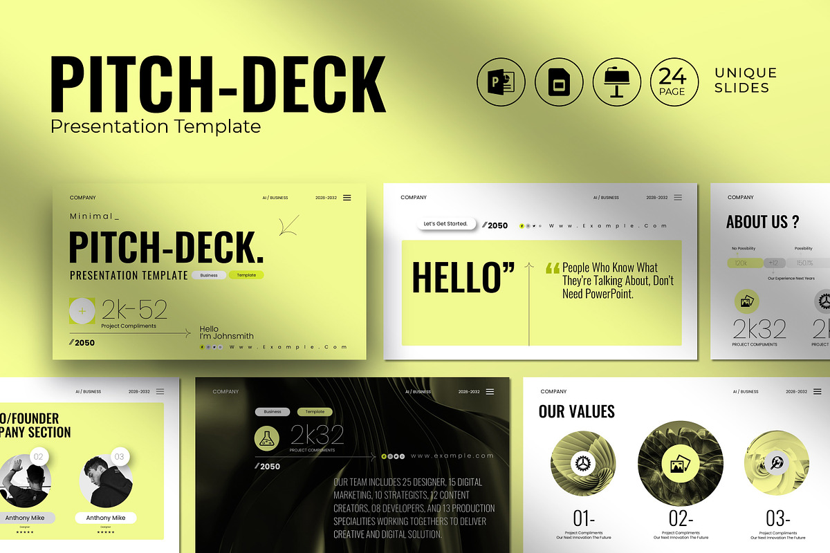 Minimal Pitch-Deck Presentation, a Presentation Template by Slide-Agency (Photo 1 of 9)