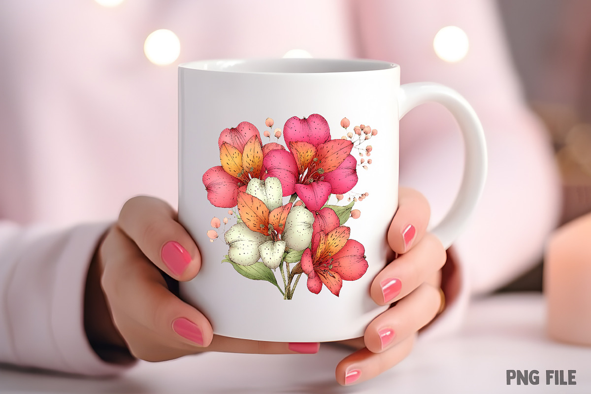 Spring Alstroemeria Flowers Clipart, an Illustration by Craft Nest (Photo 7 of 11)