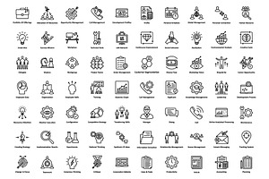 1275 Business Startup Line Icons