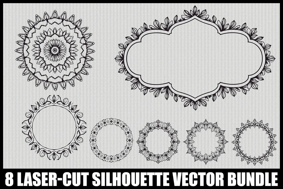 Elegant Laser Cut Flourish Bundle, an Illustration by BIPLOB EXPERT (Photo 1 of 9)