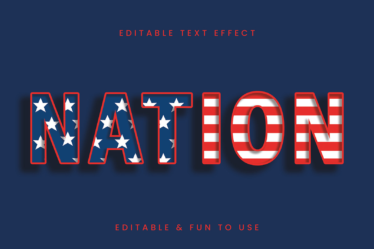 Patriotic 3D Flag Text Effect