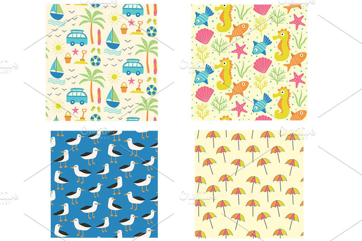 Beach Summer 10 Seamless Patterns, a Pattern Graphic by Yasmine Patterns (Photo 2 of 8)